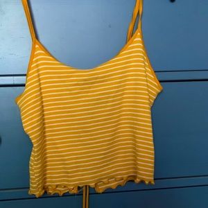 Yellow and white striped tank top